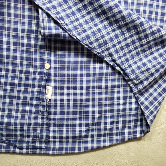 Ralph Lauren Blue Label Long Sleeve Button Down Plaid Shirt Blue White Men Sz L - Picture 8 of 11